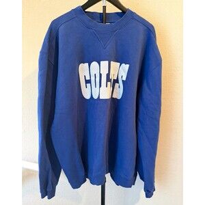 RBK Indianapolis Colts Sweatshirt Mens XL Blue NFL Mesh Letter Crewneck Reebok
